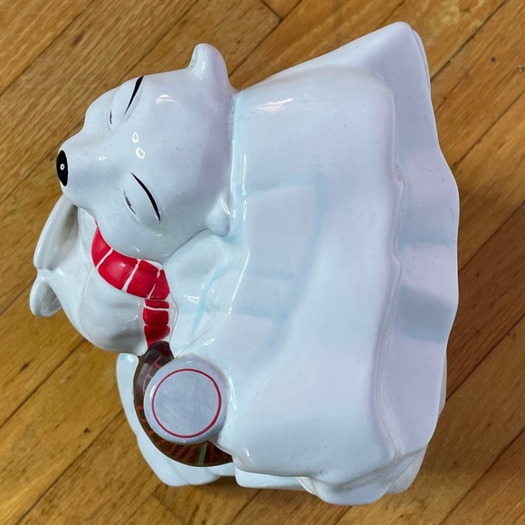 2000 COCA-COLA COKE WORK OF ART POLAR BEAR GIBSON CERAMIC COOKIE JAR - Picture 7 of 11